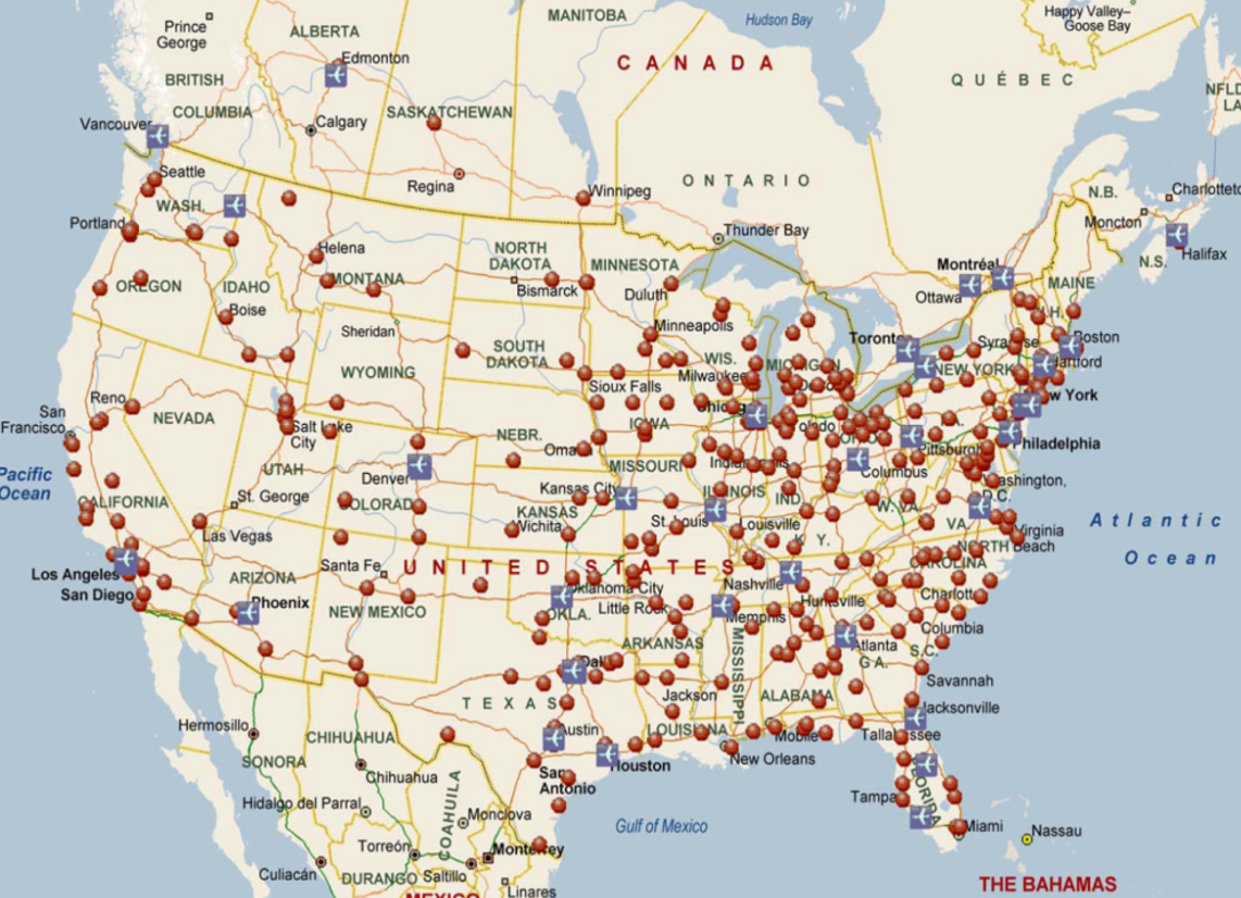 Vehicle Transport Network Map