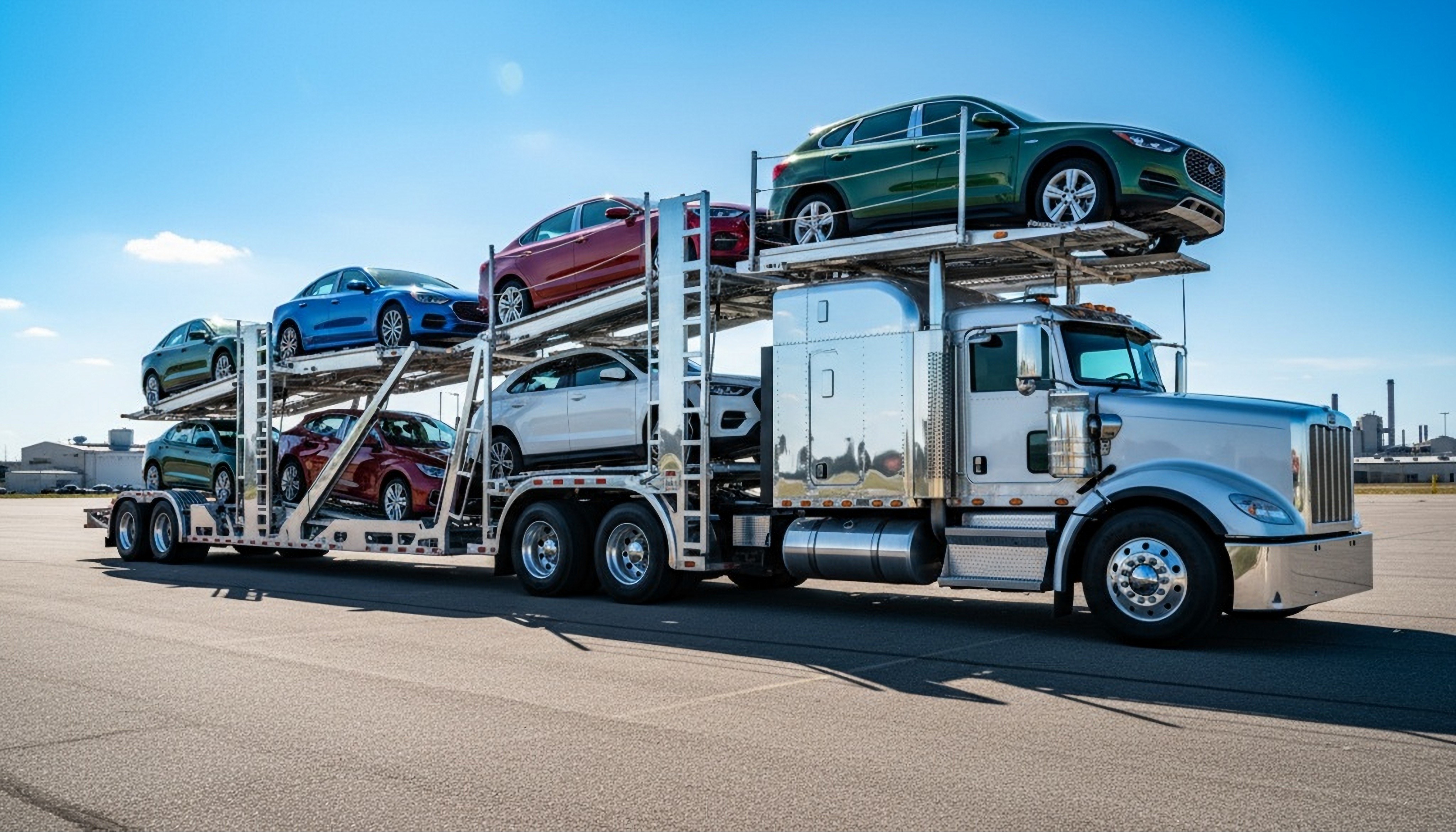 Auto Carrier Loaded with Vehicles